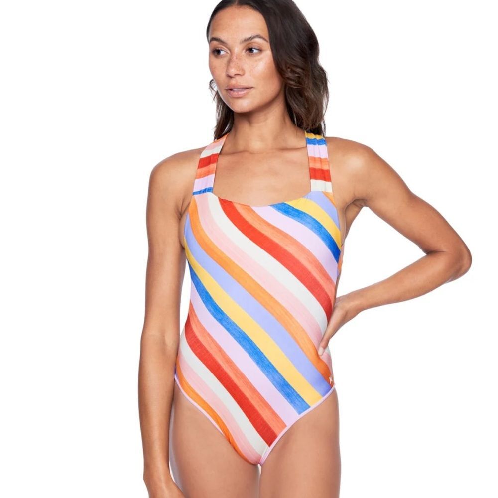 Hurley One Piece Swimsuit Multi Retro Block Size Small